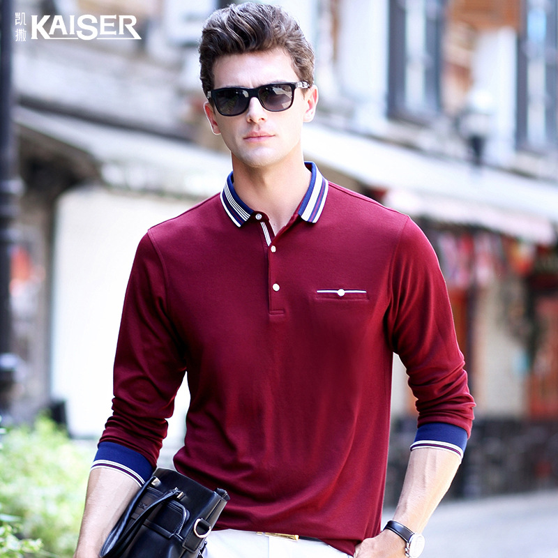 Breathable Cotton Long Sleeved Men'S Golf T-Shirt