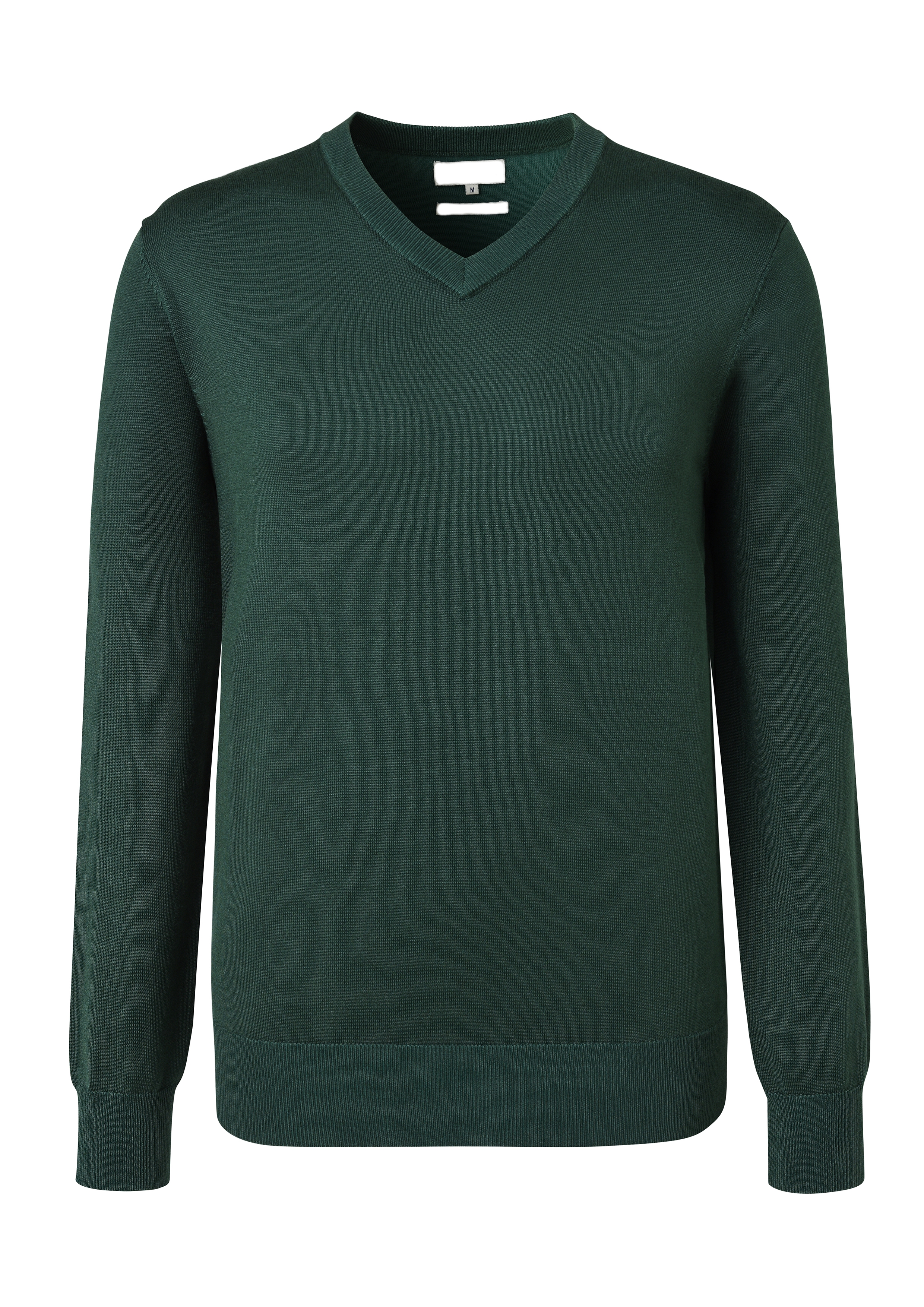 Factory Wholesale Green Hand Knitted Wool Plain Long Sleeve Men's V-neck Sweater