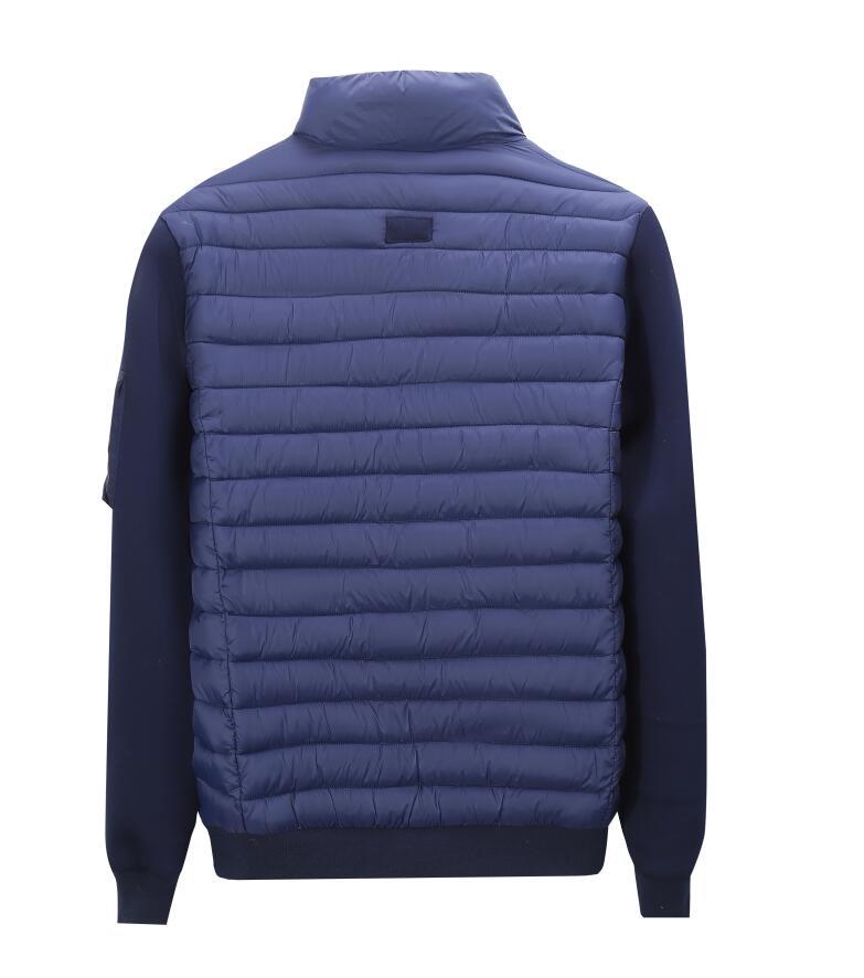 Sport Jacket - Men's Down-Like Padded Winter Jacket with Knitted Sleeve 