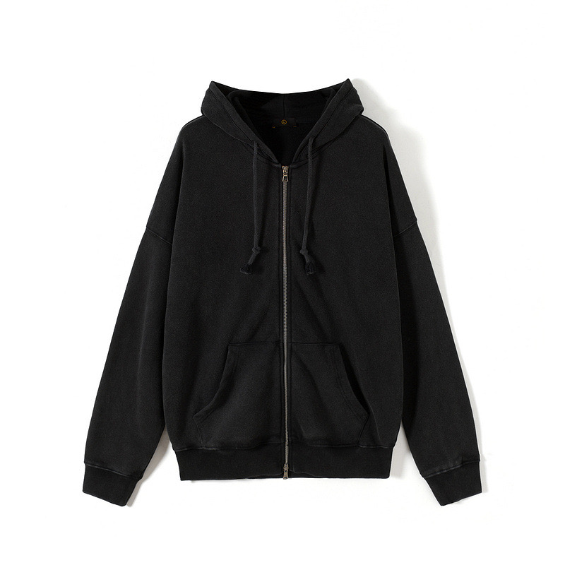 Mens Custom Logo Cotton Zipper Hoodie
