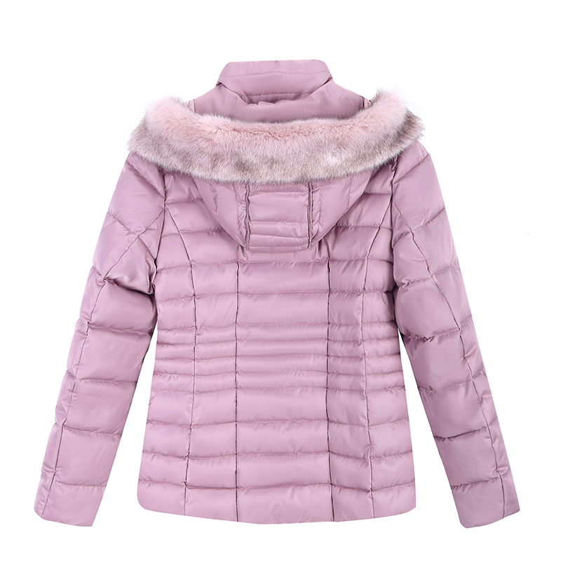 Ladies Faux Fur Hooded Multiple Quilted Outwear Recycled Padded Jackets