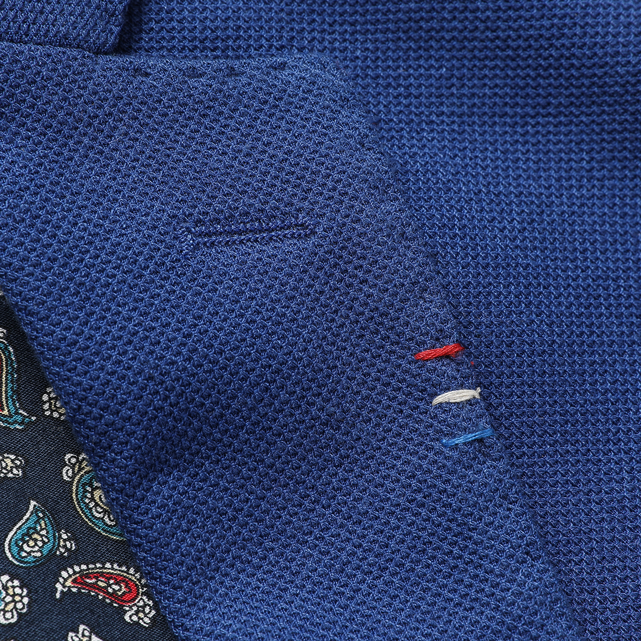 Men's Blue Patch Pocket Cotton Casual Suit Blazer Jackets